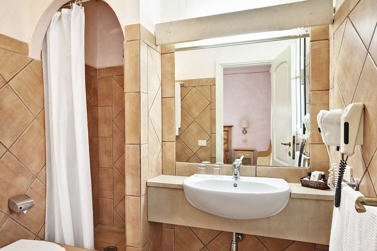 shower, free toiletries, hair dryer, bidet