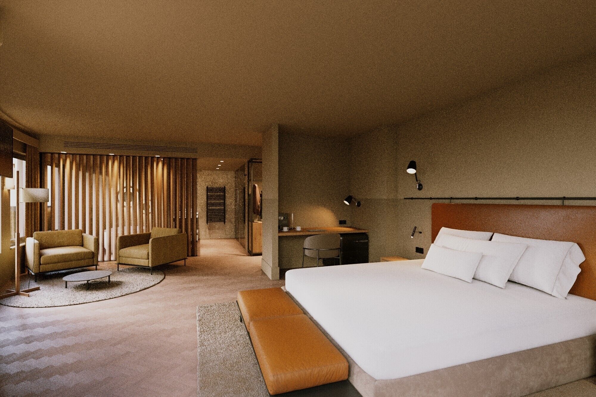 junior suite, corner | 1 bedroom, hypo-allergenic bedding, down duvets, minibar