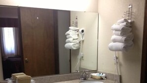 Two Double Beds (Exterior Entry) | Bathroom | Combined shower/tub, free toiletries, hair dryer, towels - Hotel Aiken (Aiken)