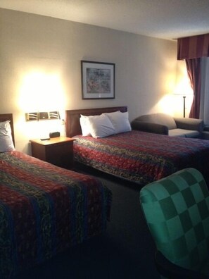 Two Double Beds (Exterior Entry) | Premium bedding, blackout drapes, iron/ironing board, free WiFi