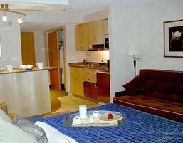 Studio, 1 Queen Bed (Metropolitan Suite) | Premium bedding, pillowtop beds, in-room safe, blackout drapes