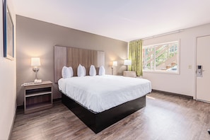 Habitación estándar, 1 cama King size, para no fumadores, refrigerador | Cortinas blackout, tabla de planchar con plancha y wifi gratis