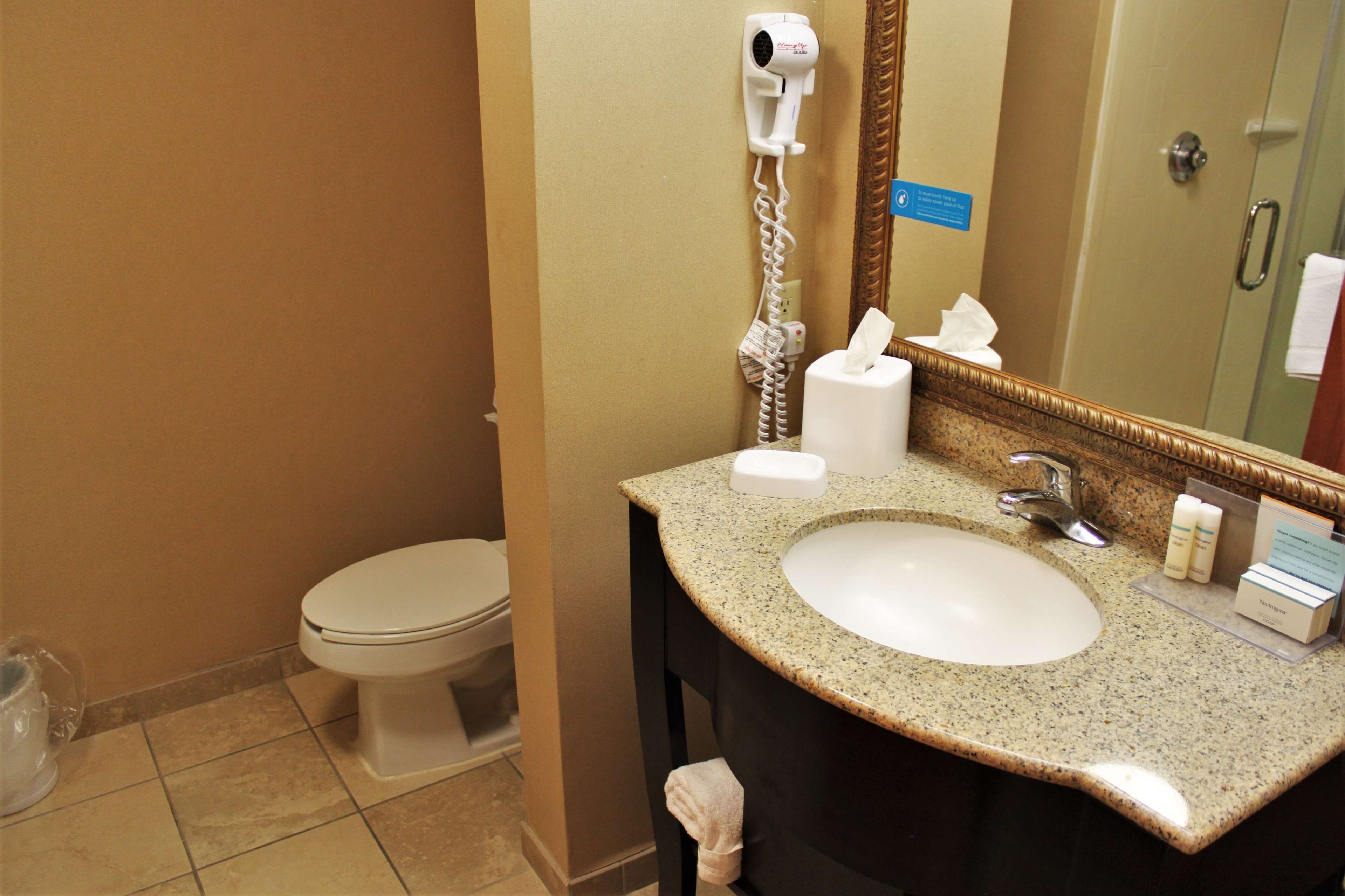 deluxe room, 1 king bed, non smoking | bathroom | hair dryer, towels