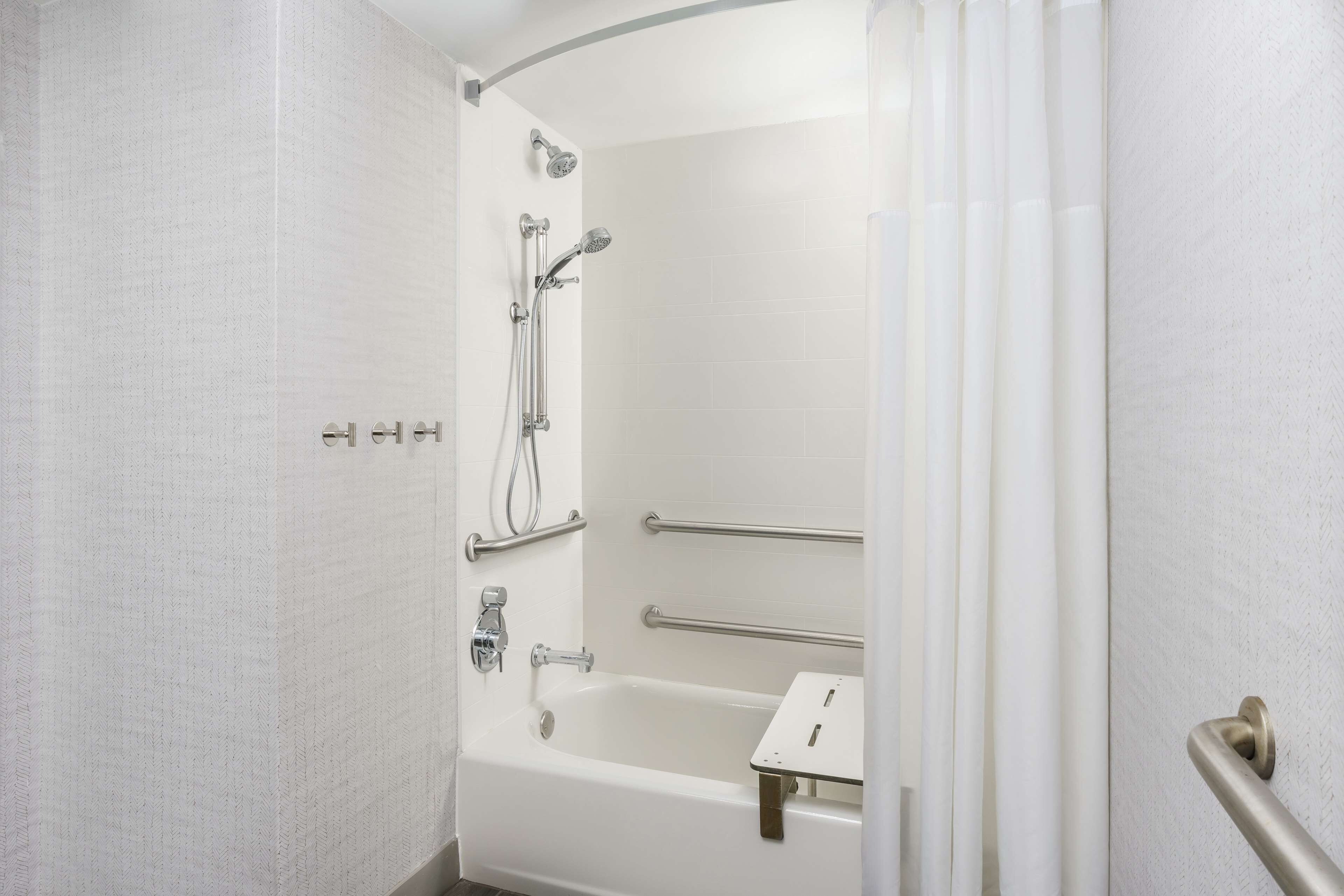 eco-friendly toiletries, hair dryer, towels, soap