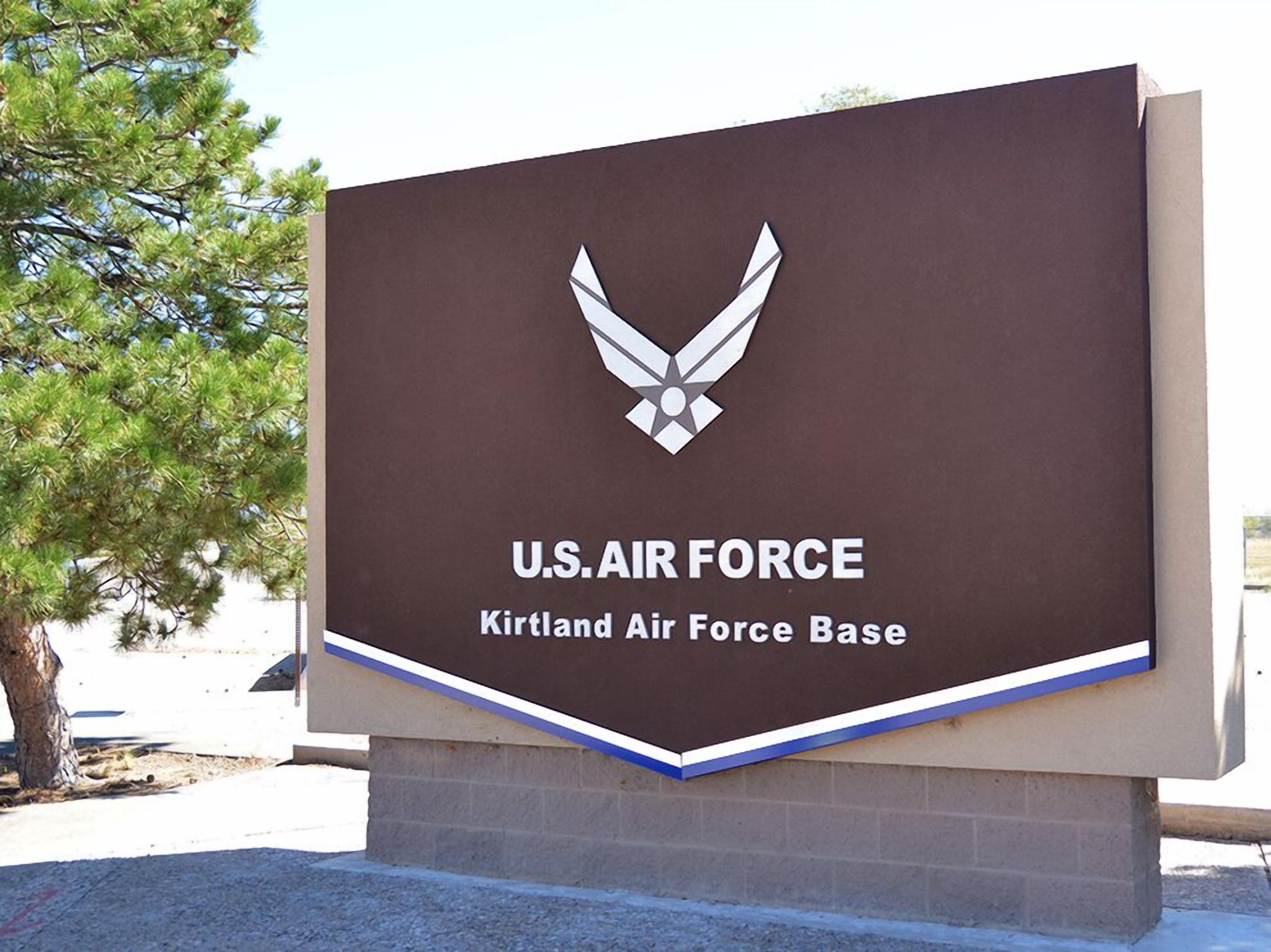 A sign for the U.S. Air Force Kirtland Air Force Base.
