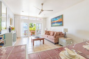 Standard Villa, 1 King Bed, Kitchenette, Ocean View | Living area | 32-inch TV with cable channels - Fort Recovery Beachfront Resort (West End)