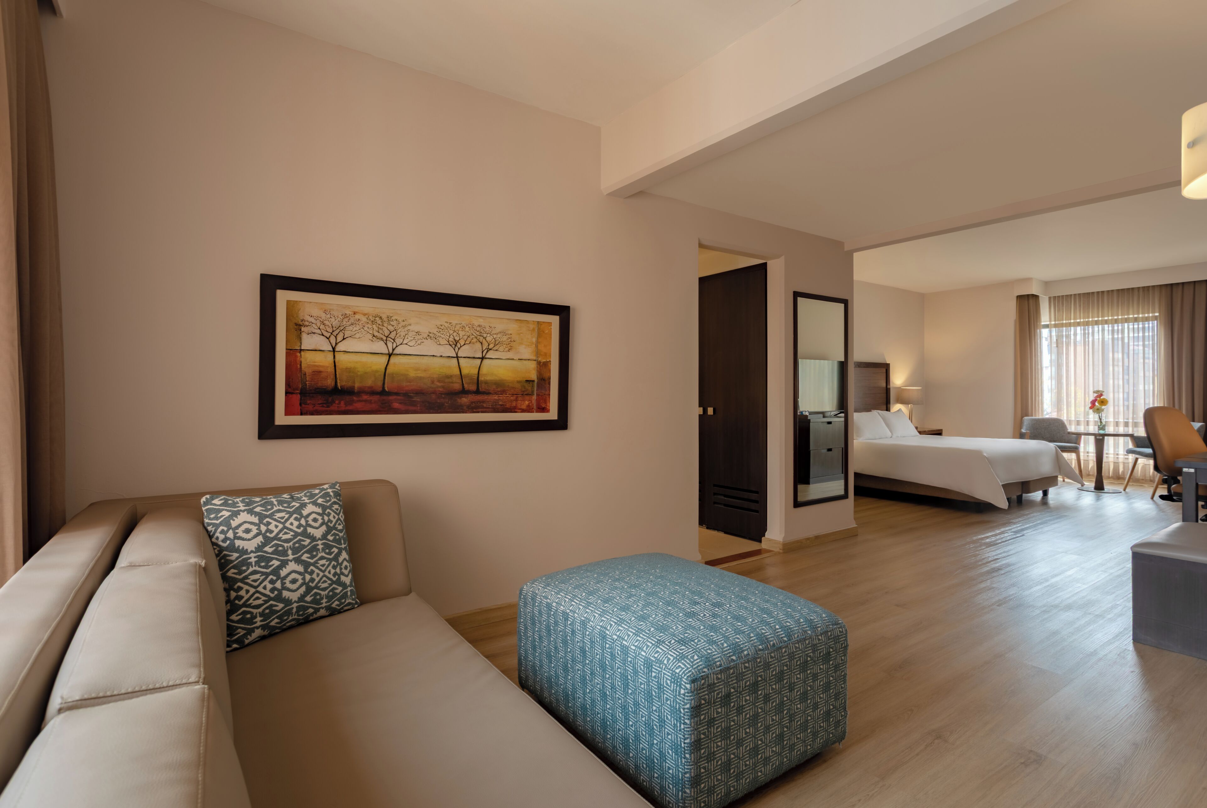 Junior Suite, 1 King Bed with Sofa bed | Living area | 32-inch plasma TV with cable channels, TV