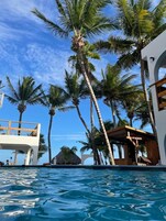 Outdoor pool, sun loungers