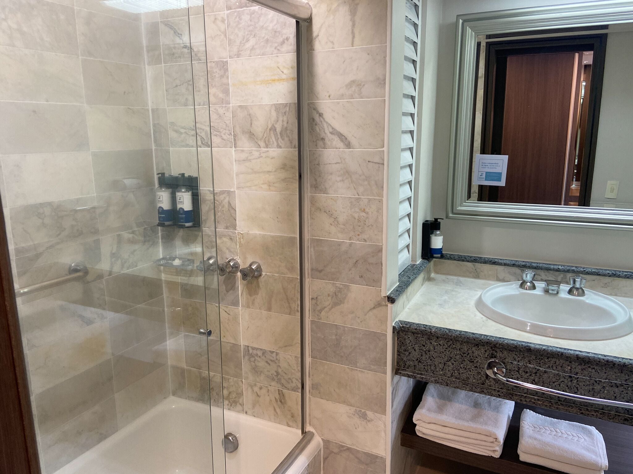 premium room | bathroom | hair dryer, towels