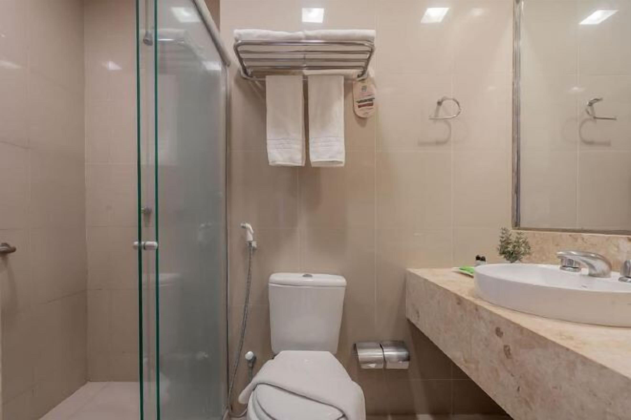 Bathroom | Shower, free toiletries, hair dryer, towels