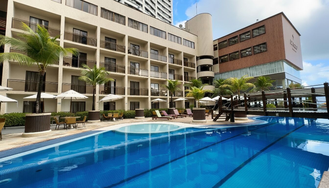 Piscine extérieure, chaises longues