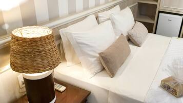 Romantic Double Room, 1 Queen Bed, Balcony, Poolside | Minibar, in-room safe, desk, laptop workspace