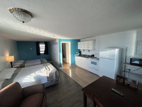 Premier Studio Suite | Private kitchen | Fridge, microwave, oven, stovetop