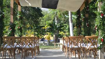 Outdoor wedding area