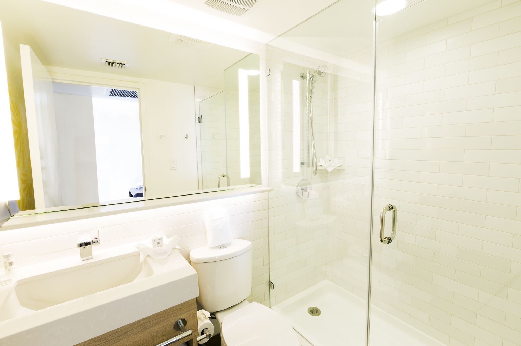 combined shower/bathtub, free toiletries, hair dryer, towels