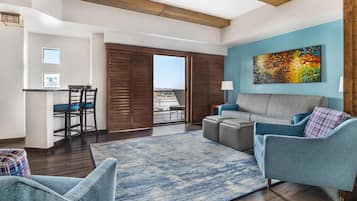 43-inch flat-screen TV with cable channels, TV