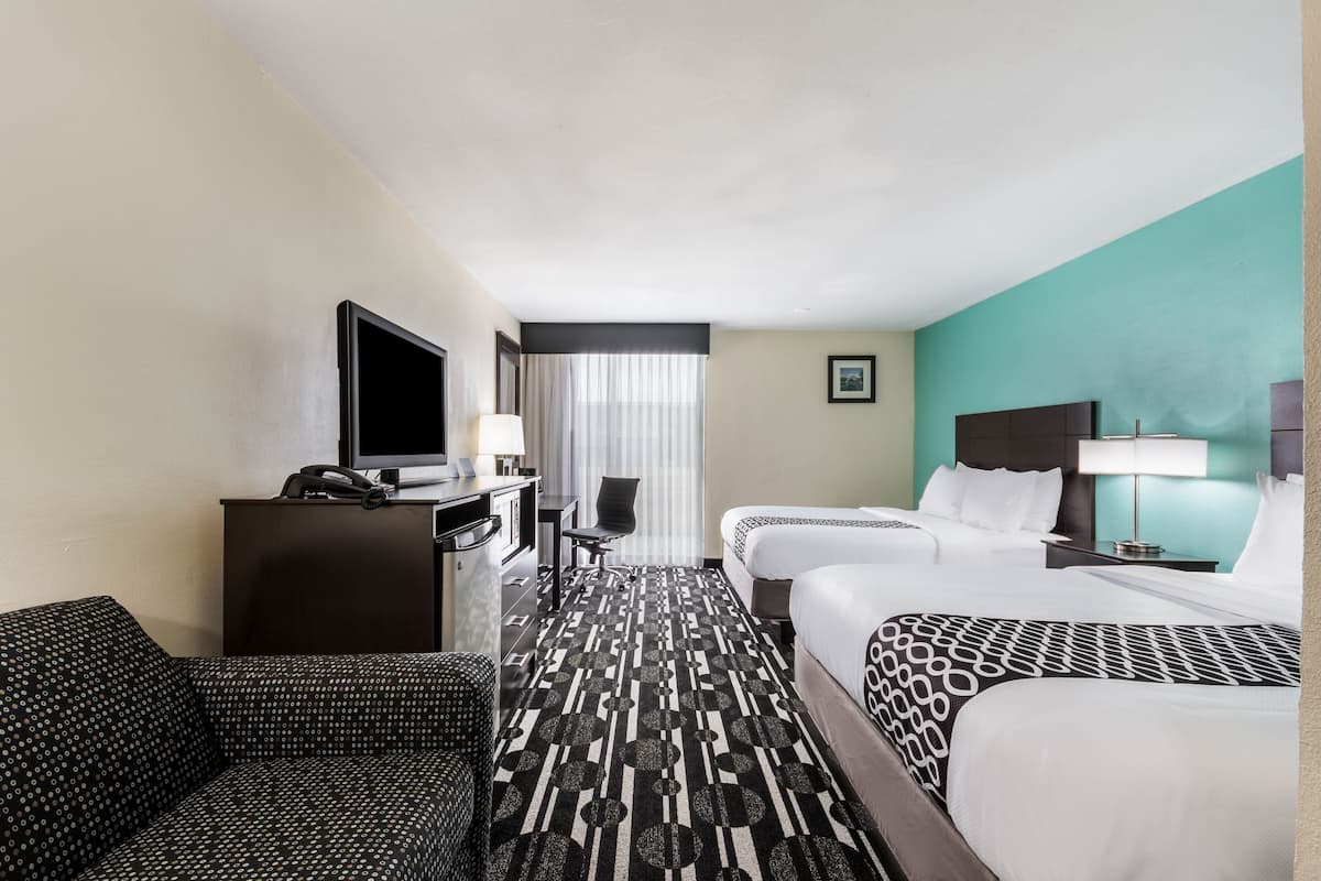 Room, 2 Queen Beds, Accessible, Non Smoking (Mobility, Bathtub w/Grab Bars) | Desk, laptop workspace, soundproofing, iron/ironing board
