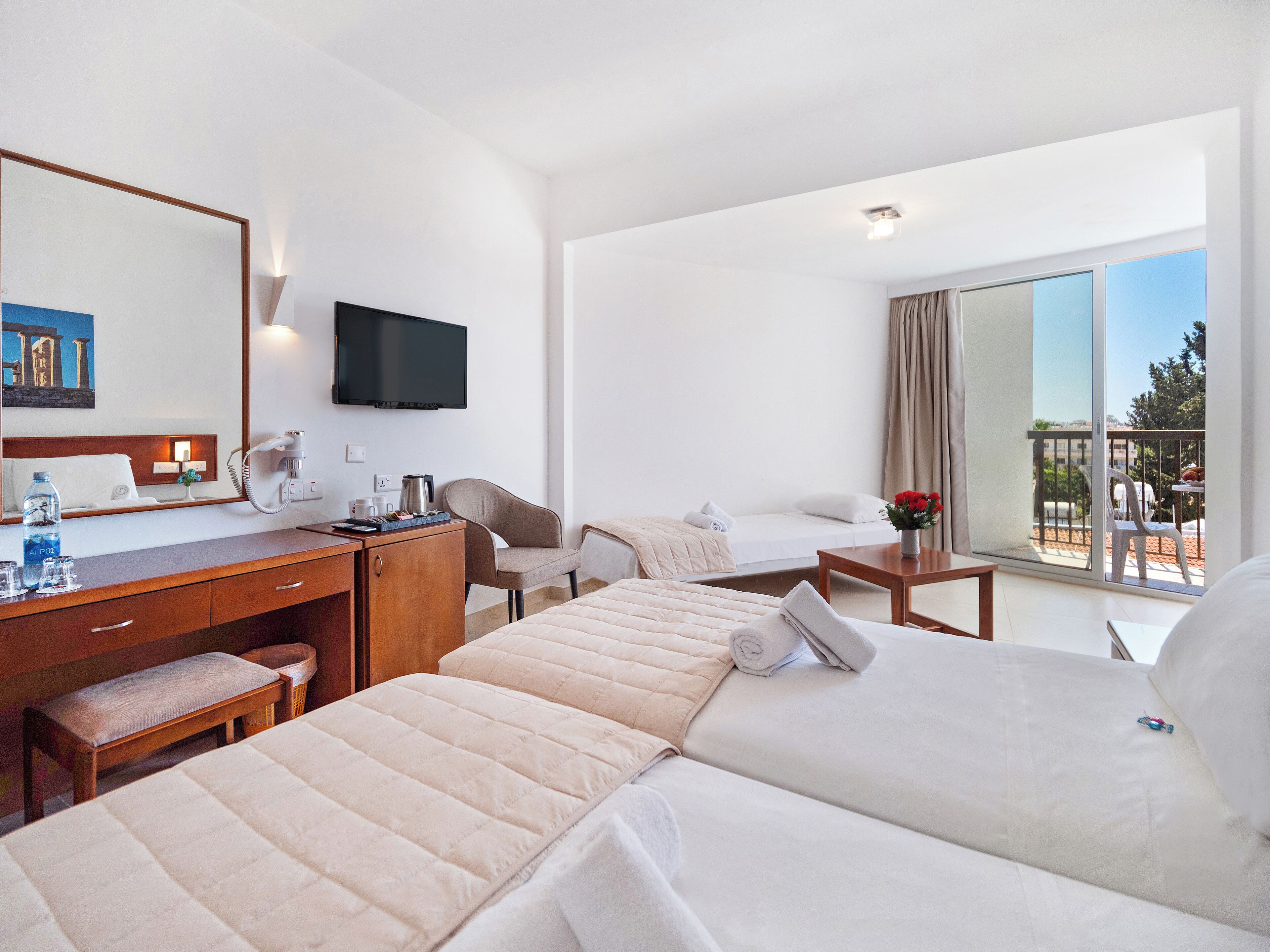 Blackout curtains, soundproofing, rollaway beds, free WiFi