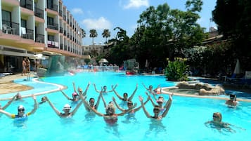 Indoor pool, 3 outdoor pools, open 9:00 AM to 7:00 PM, pool umbrellas