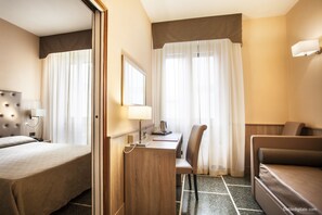 21-inch flat-screen TV with cable channels, TV