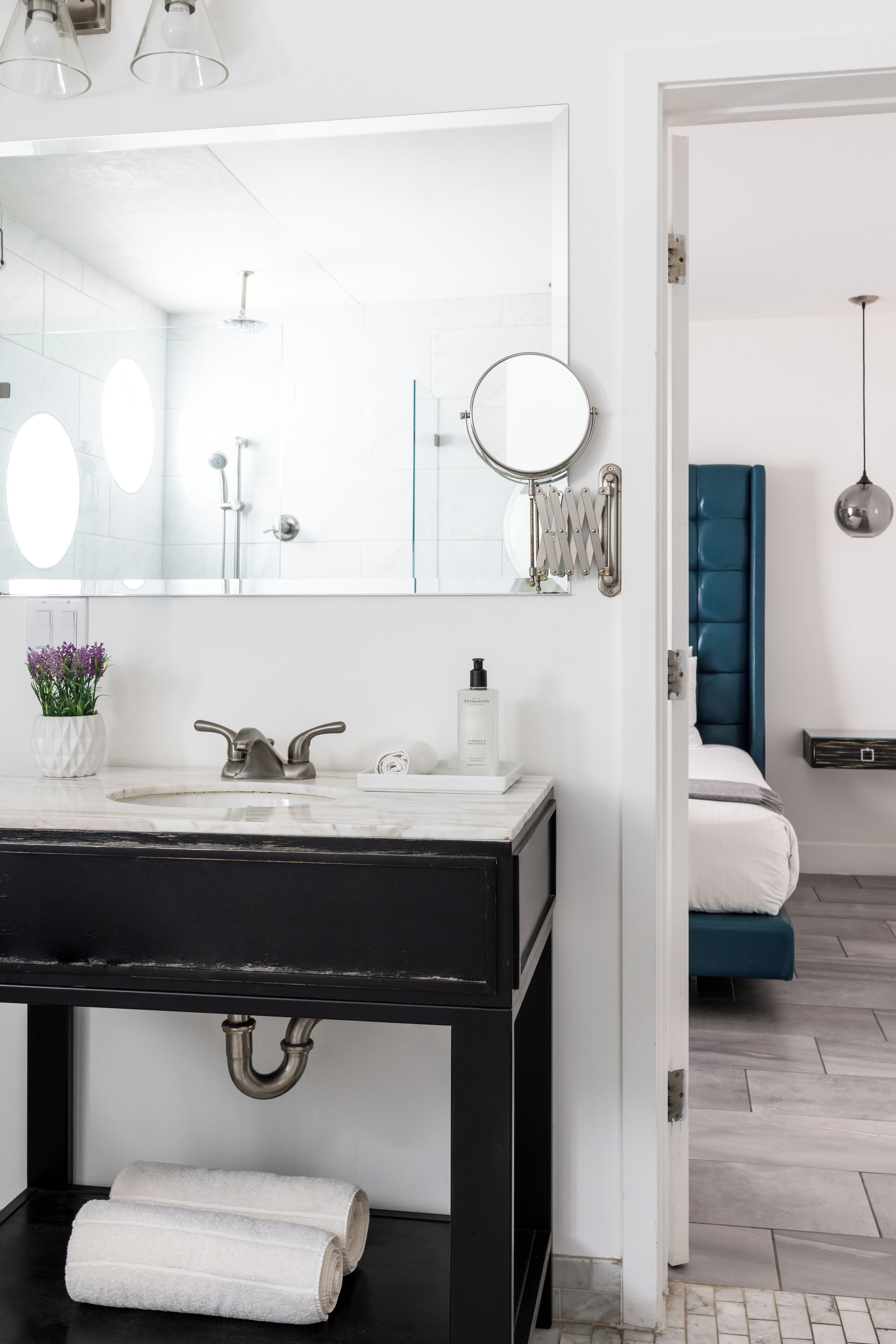 suite, 1 king bed with sofa bed, pool view | bathroom | shower, rainfall showerhead, free toiletries, hair dryer