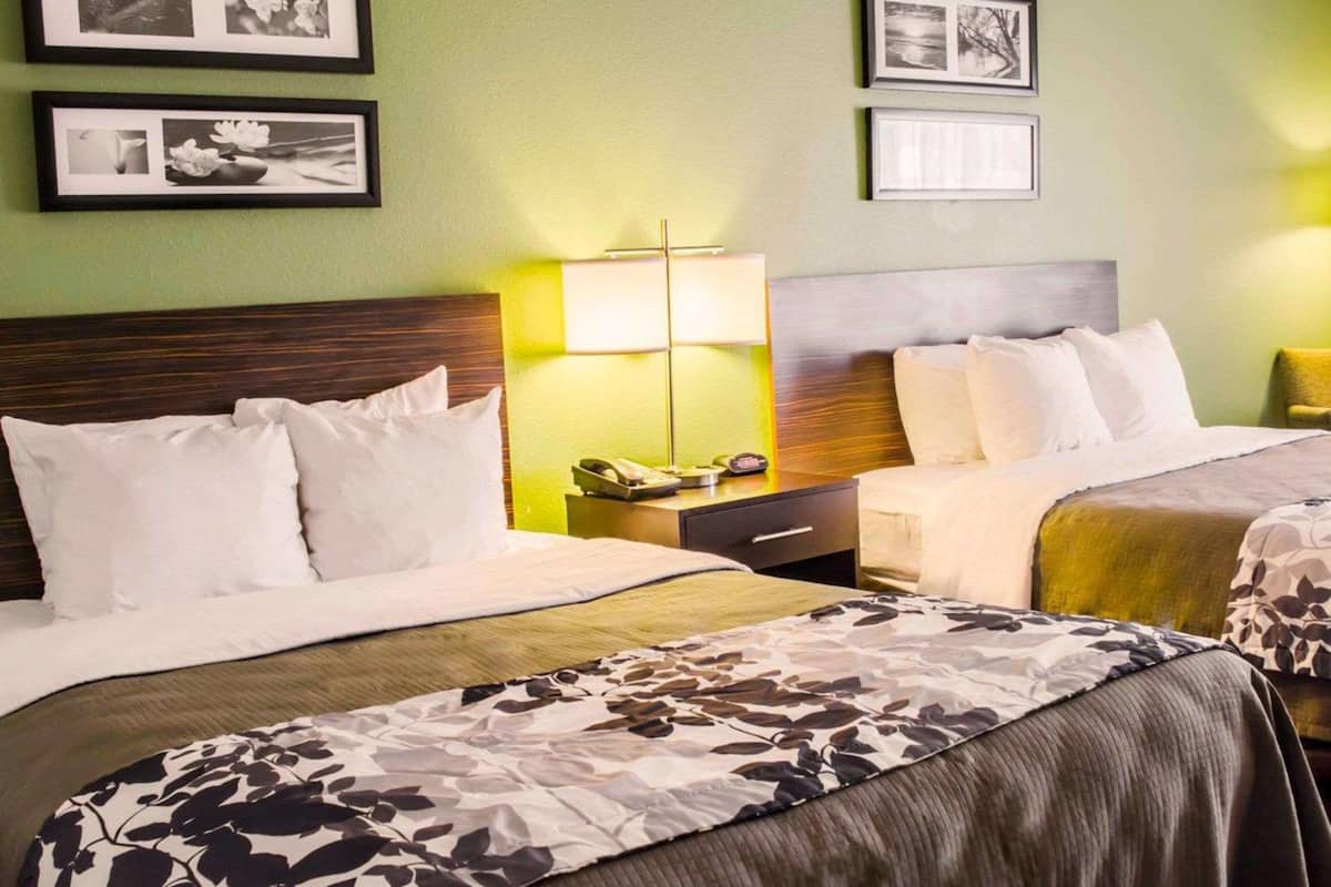 Premium bedding, desk, blackout drapes, iron/ironing board