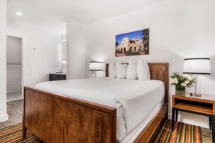 Pillowtop beds, desk, laptop workspace, iron/ironing board