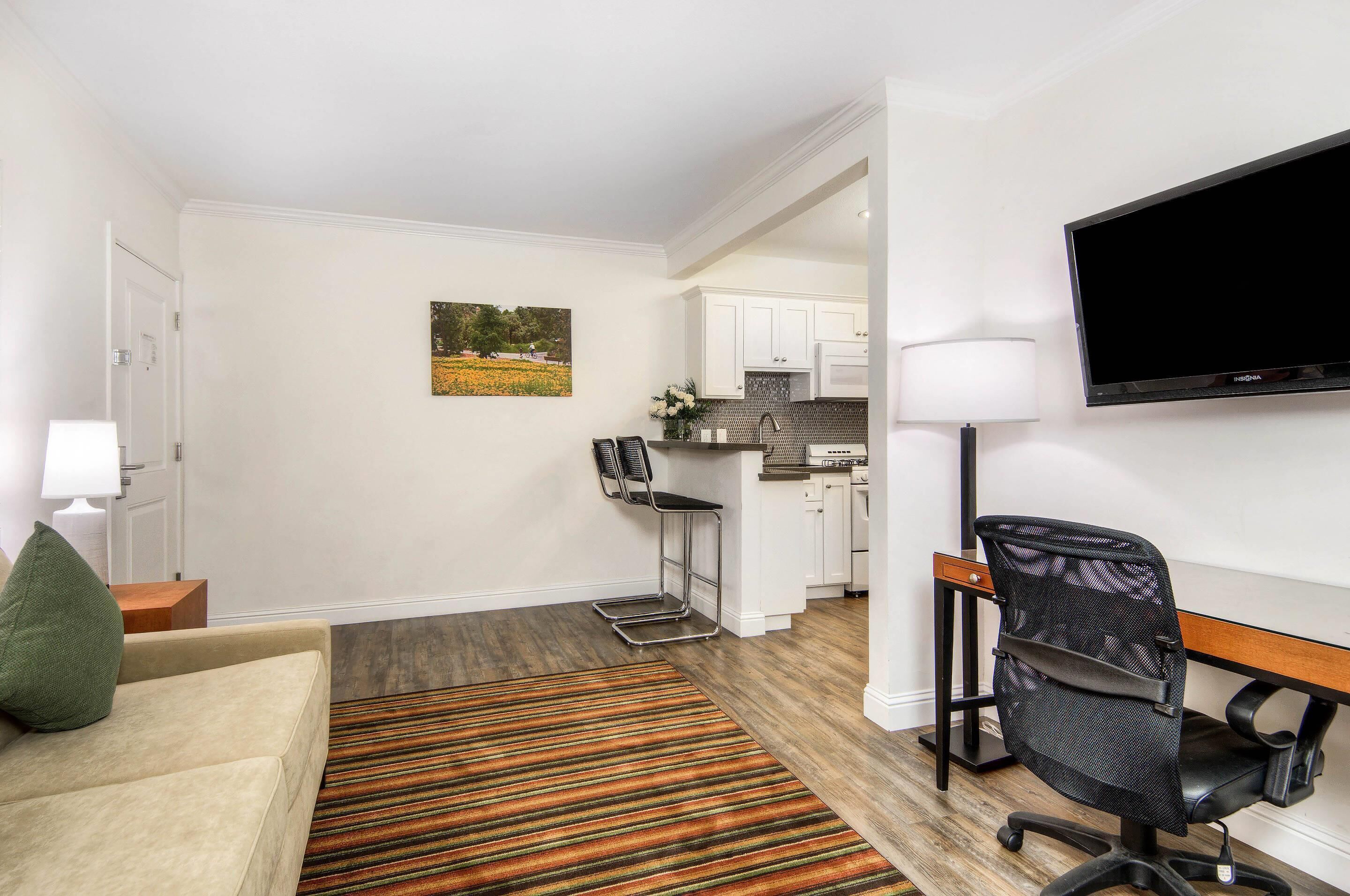 suite, 1 king bed with sofa bed, non smoking (efficiency, cottage) | 1 bedroom, pillow-top beds, desk, laptop workspace