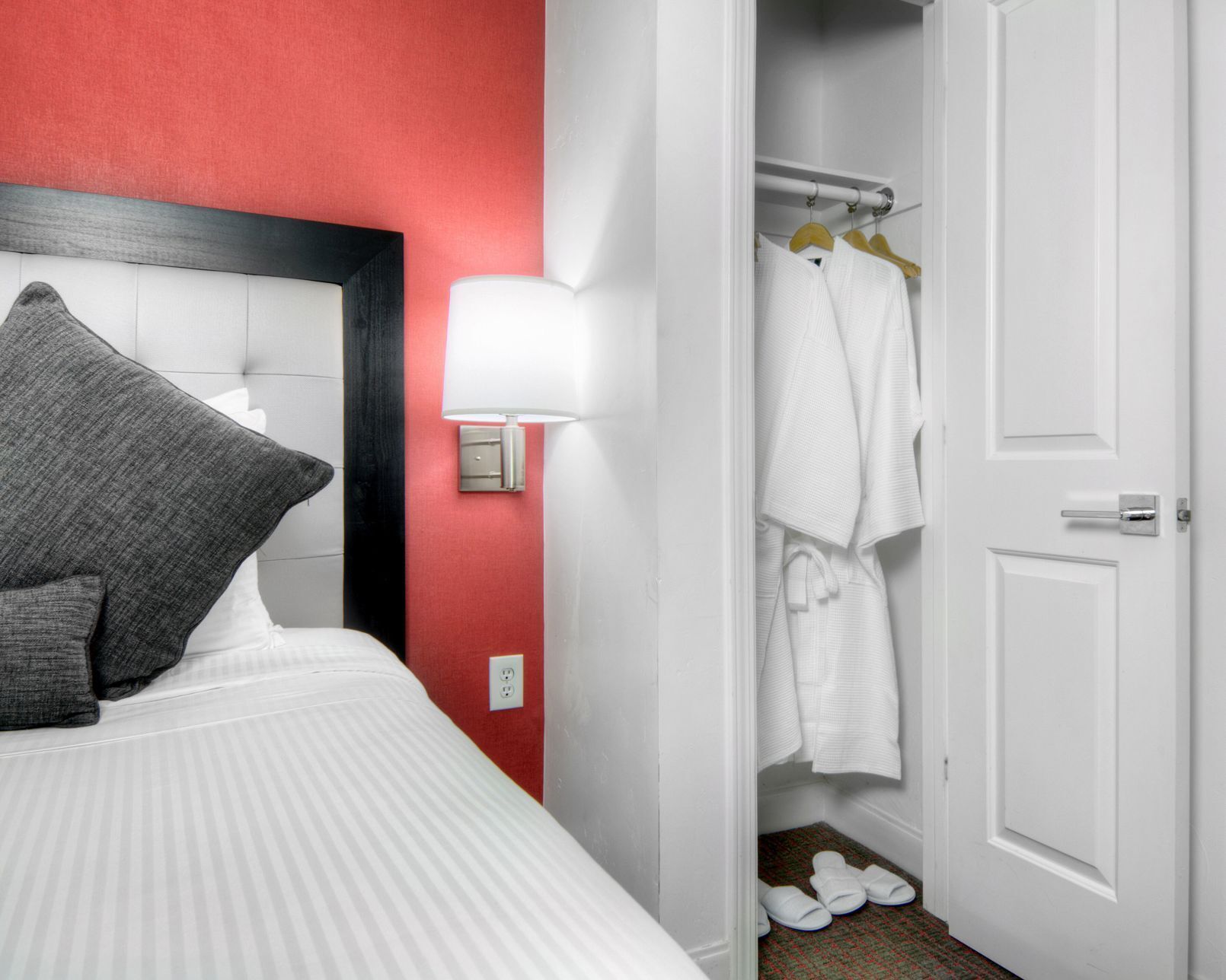 Pillowtop beds, desk, laptop workspace, iron/ironing board