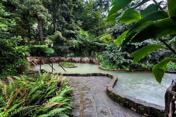 Indoor pool, outdoor pool, sun loungers