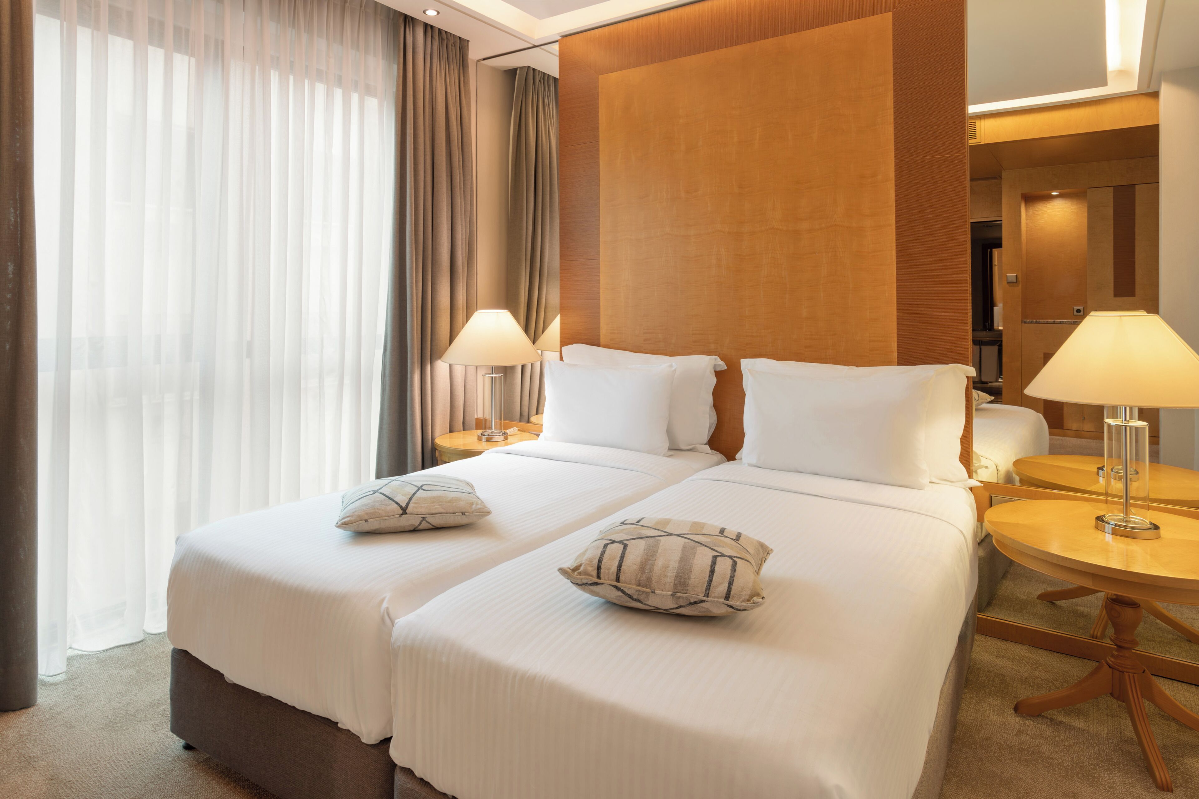 Premium bedding, desk, free WiFi, bed sheets