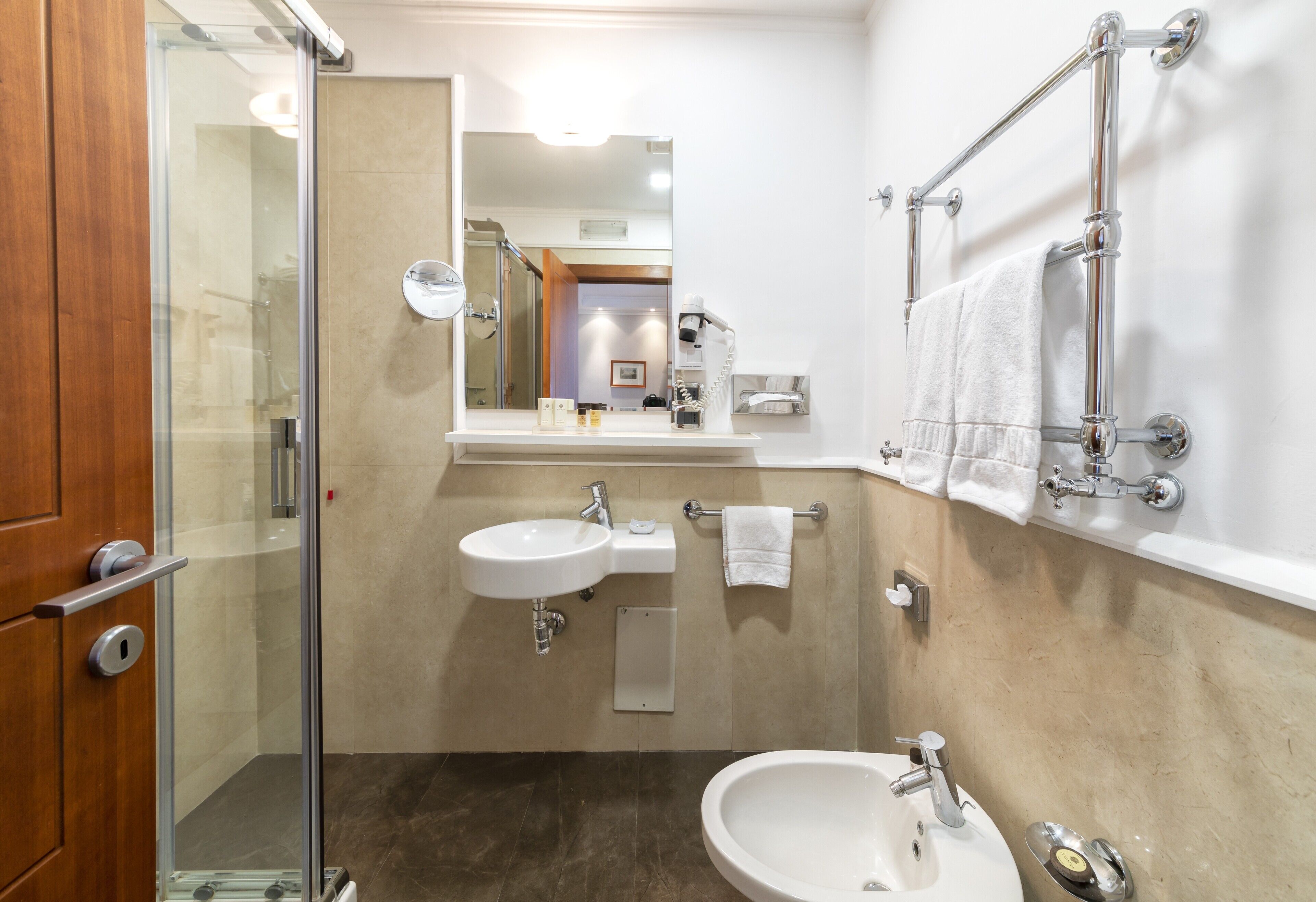 executive double or twin room | bathroom | designer toiletries, hair dryer, bathrobes, slippers