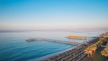 Private beach, sun loungers, beach umbrellas, beach towels