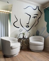 Apartment, 1 King Bed | Living area | 50-inch flat-screen TV with cable channels, TV