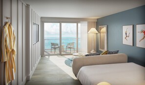 Oceanfront King Room with Balcony | 1 bedroom, minibar, in-room safe, individually decorated