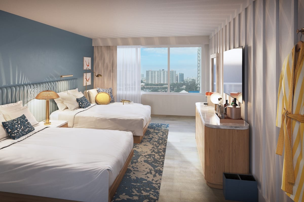 Chambre Ville, 2 grands lits | 1 chambre, minibar, coffre-fort, décor unique