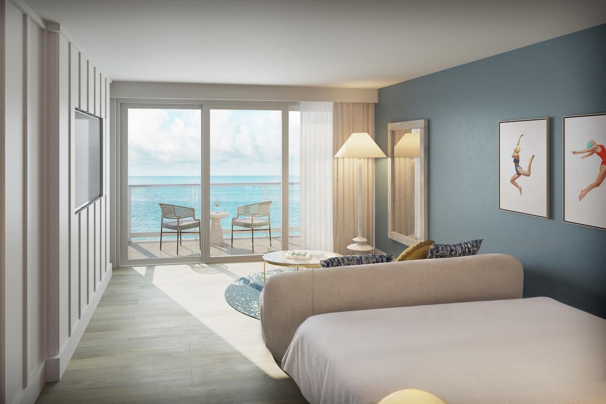 Premium Room, 1 King Bed, Ocean View | 1 bedroom, minibar, in-room safe, individually decorated