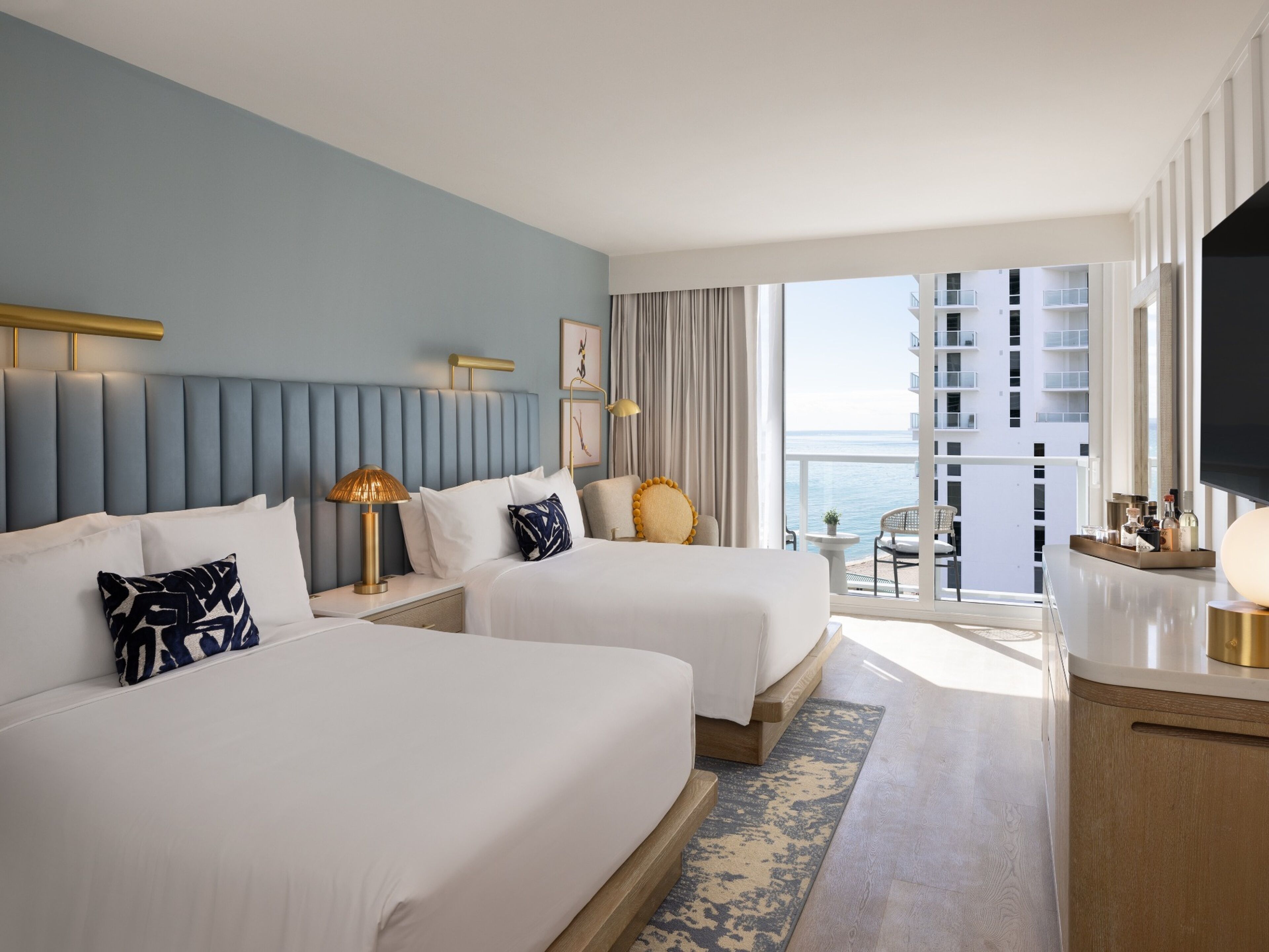 Ocean View 2 Queen with Balcony - NEWLY RENOVATED | 1 bedroom, minibar, in-room safe, individually decorated