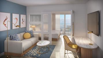 Oceanfront King Junior Suite w/ Balcony - NEWLY RENOVATED | 1 bedroom, in-room safe, blackout drapes, iron/ironing board