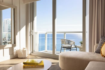 Ocean View King Room with Balcony - NEWLY RENOVATED | 1 bedroom, minibar, in-room safe, individually decorated at The Sunny