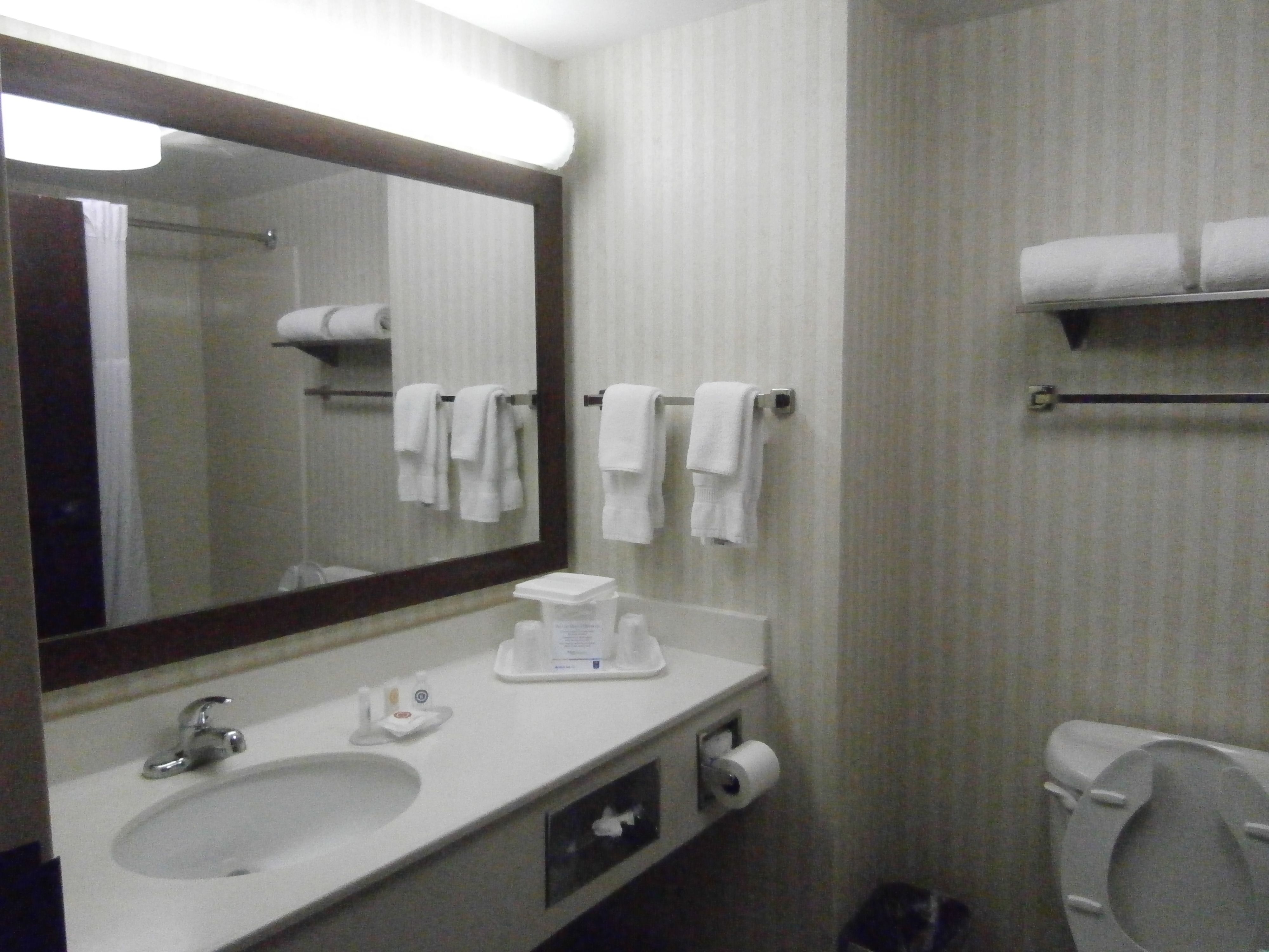 free toiletries, hair dryer, towels, soap