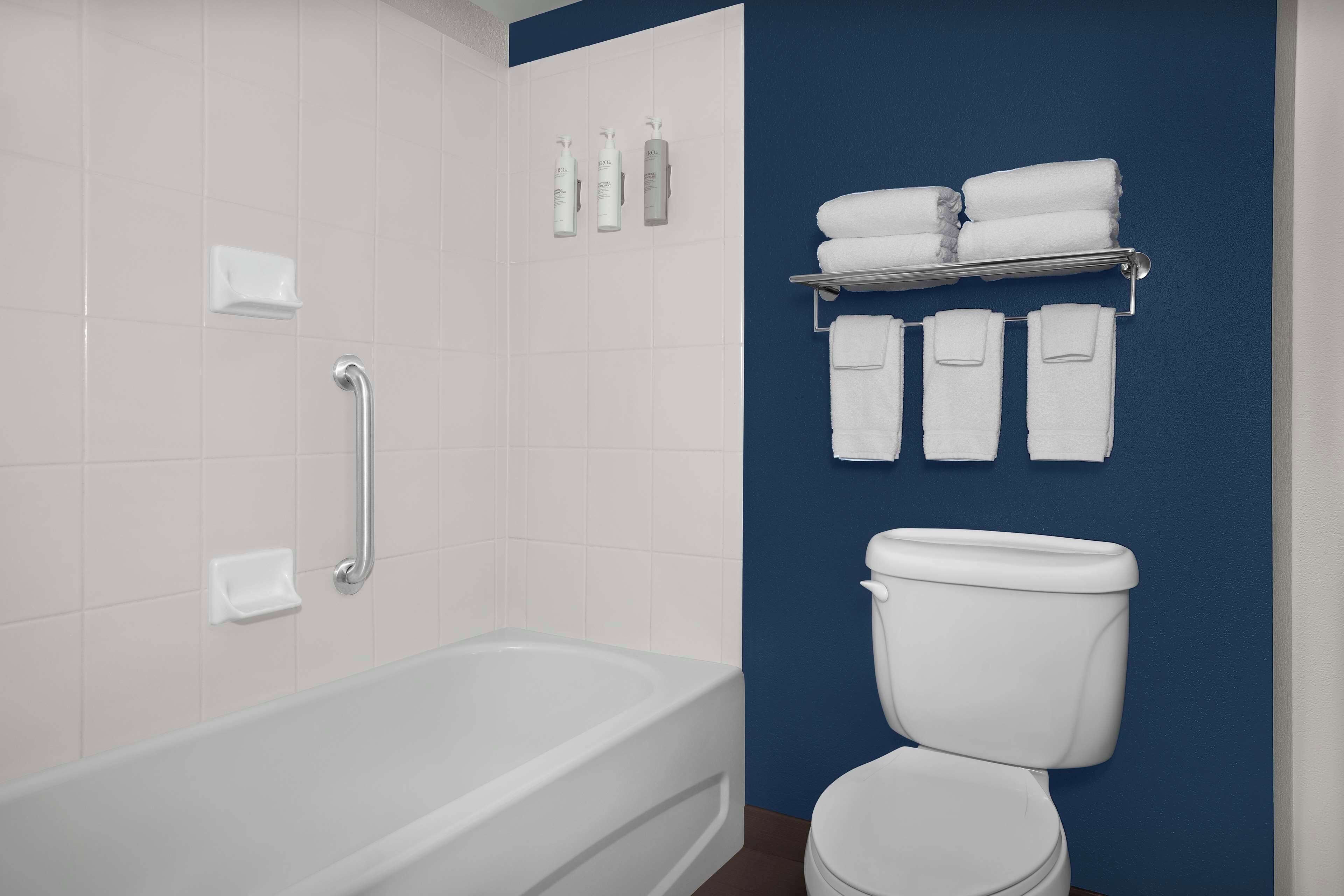 free toiletries, hair dryer, towels, soap