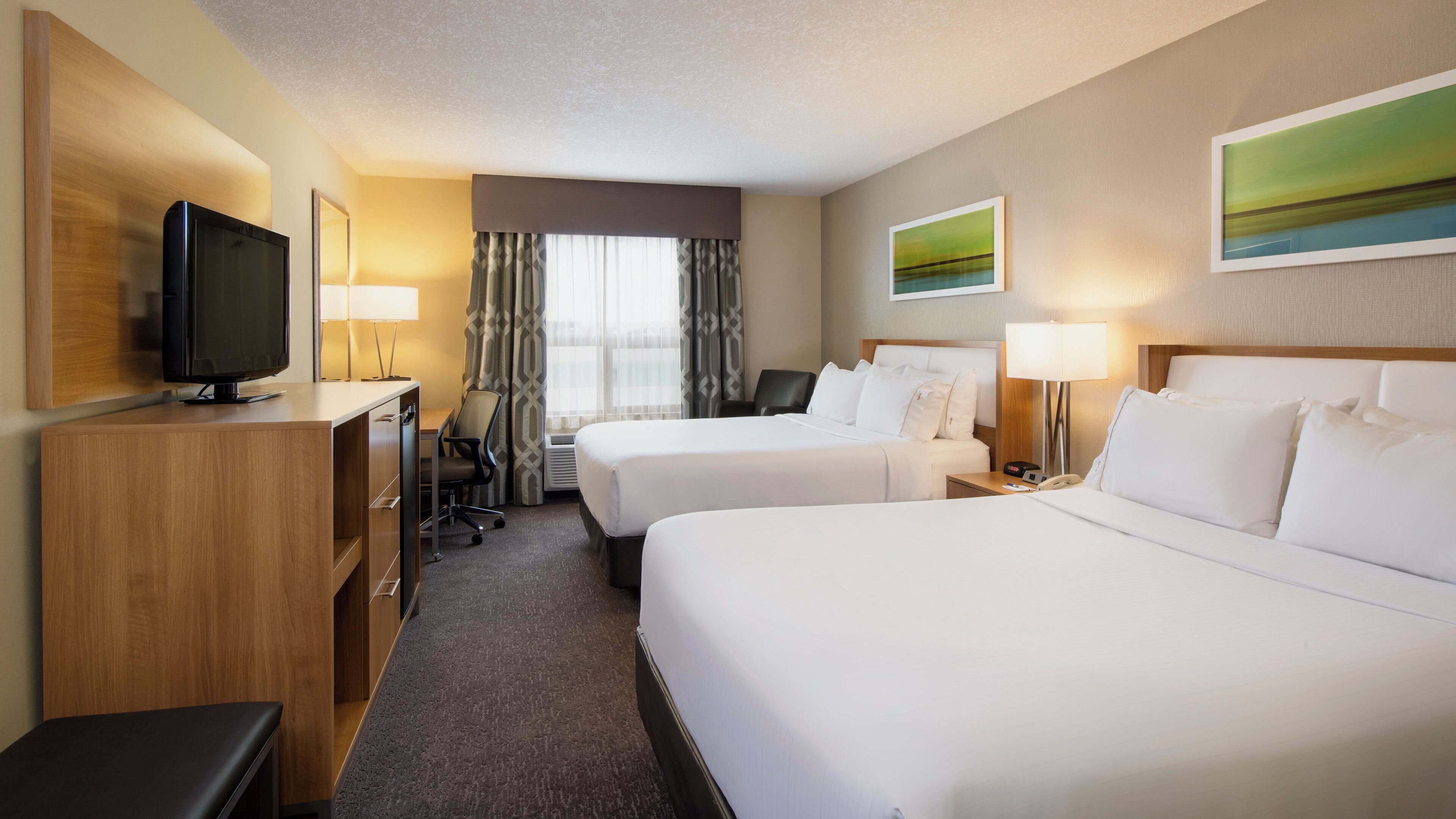 Standard Room, 2 Queen Beds (Bath Shower Combination) | Desk, laptop workspace, blackout drapes, iron/ironing board
