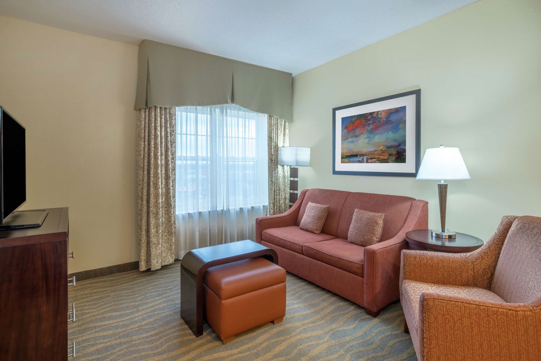 Living area | 27-inch LCD TV with cable channels, TV, MP3 dock