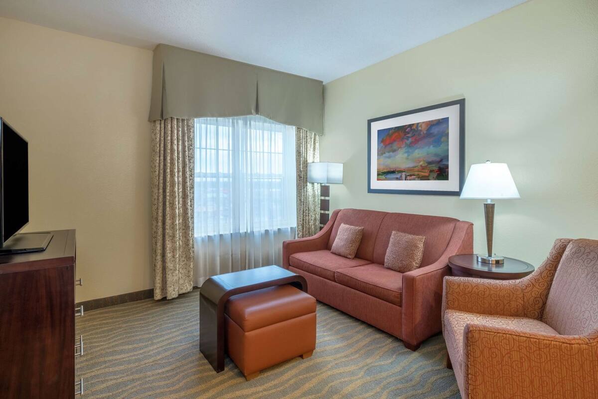 Living area | 27-inch LCD TV with cable channels, TV, MP3 dock