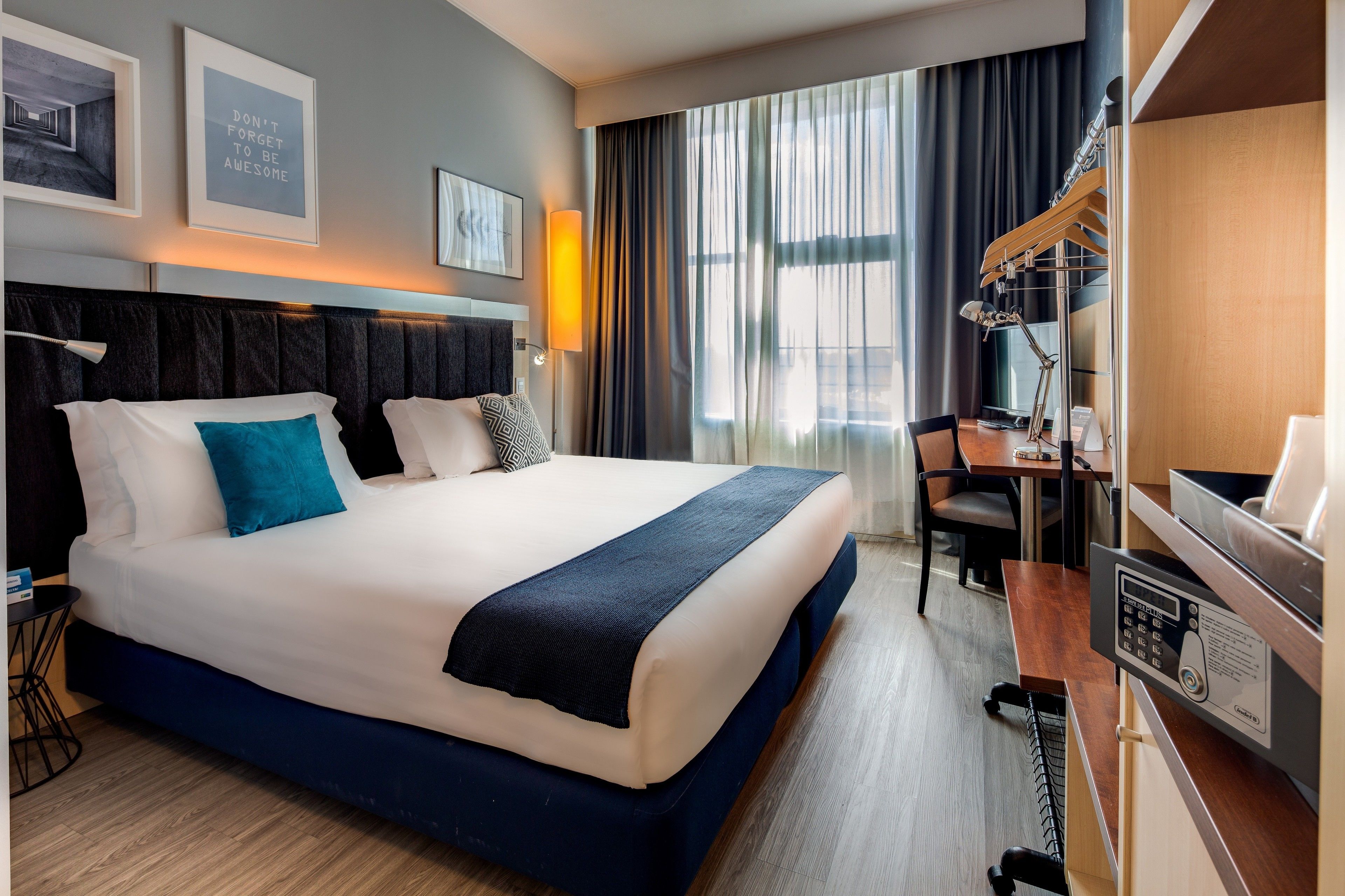 in-room safe, desk, blackout curtains, soundproofing