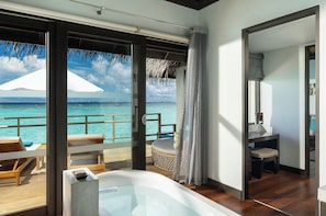 Water Villa with Pool | Bathroom | Shower, rainfall showerhead, free toiletries, hair dryer