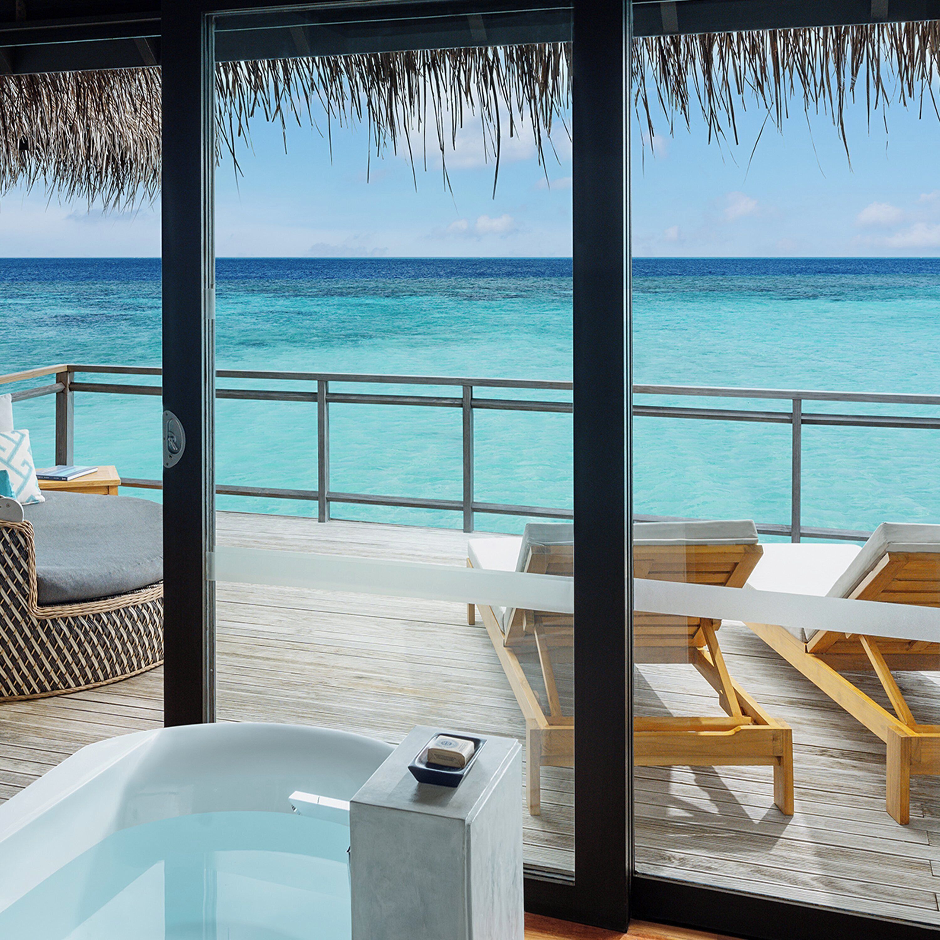 Water Villa | Bathroom | Shower, rainfall showerhead, free toiletries, hair dryer