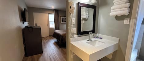 Camera singola, 1 letto queen | Bagno | Combinazione doccia/vasca, set di cortesia gratuito, asciugacapelli