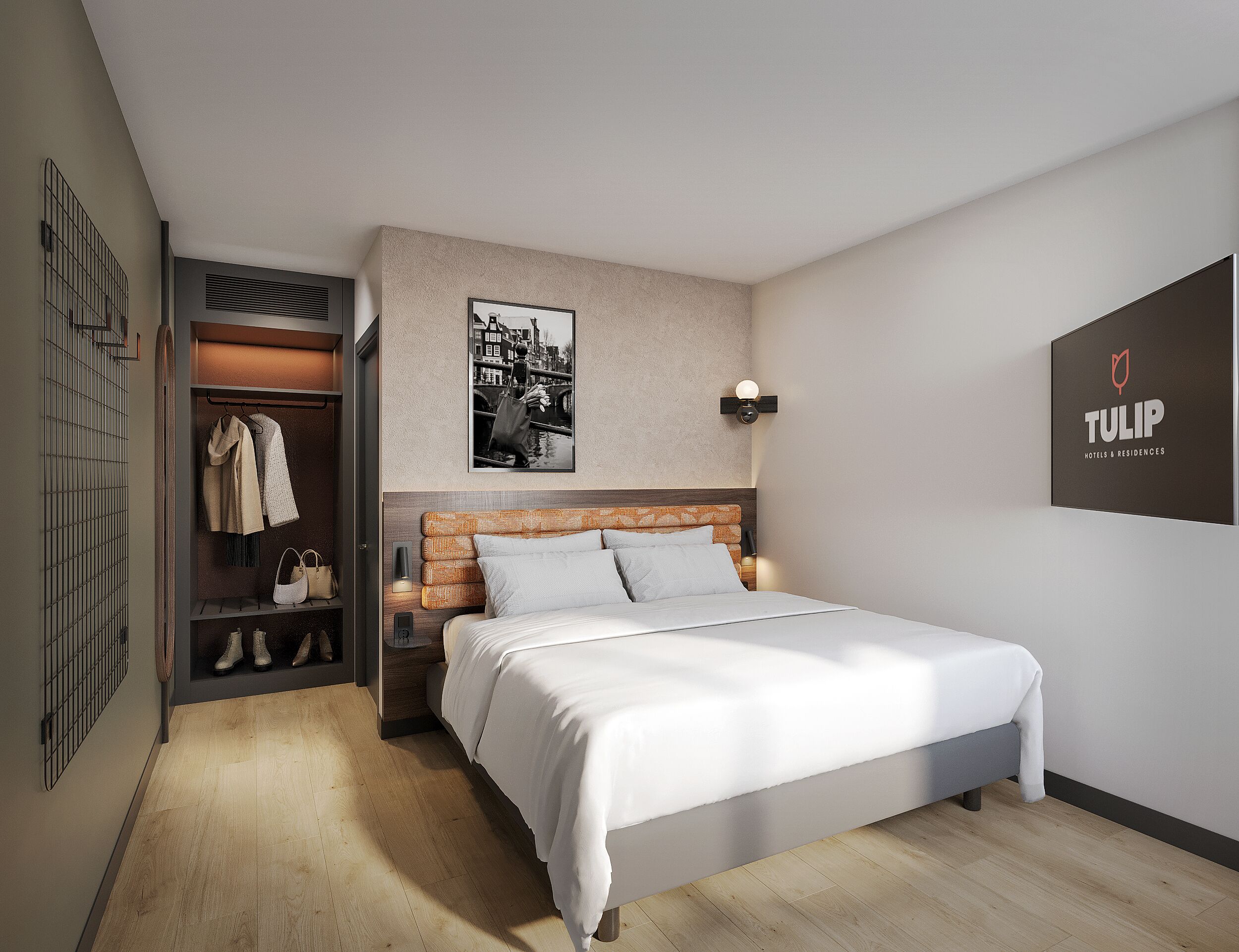 Desk, blackout curtains, soundproofing, iron/ironing board